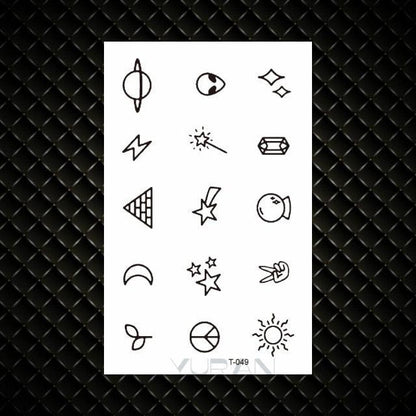 Fashion Small Sexy Black Temporary Waterproof Tattoo Cute Star Heart Tattoos Sticker Body Finger Tattoo For Kids Womens