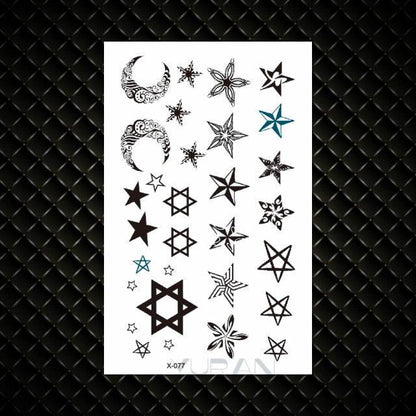 Fashion Small Sexy Black Temporary Waterproof Tattoo Cute Star Heart Tattoos Sticker Body Finger Tattoo For Kids Womens