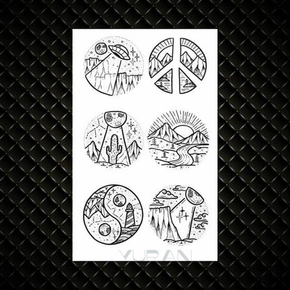 Fashion Small Sexy Black Temporary Waterproof Tattoo Cute Star Heart Tattoos Sticker Body Finger Tattoo For Kids Womens