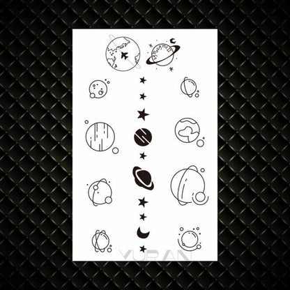 Fashion Small Sexy Black Temporary Waterproof Tattoo Cute Star Heart Tattoos Sticker Body Finger Tattoo For Kids Womens