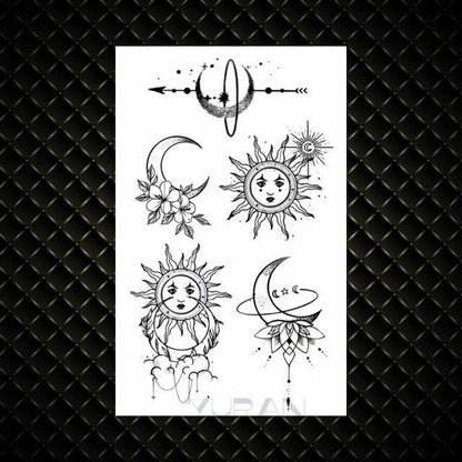 Fashion Small Sexy Black Temporary Waterproof Tattoo Cute Star Heart Tattoos Sticker Body Finger Tattoo For Kids Womens