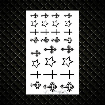 Fashion Small Sexy Black Temporary Waterproof Tattoo Cute Star Heart Tattoos Sticker Body Finger Tattoo For Kids Womens