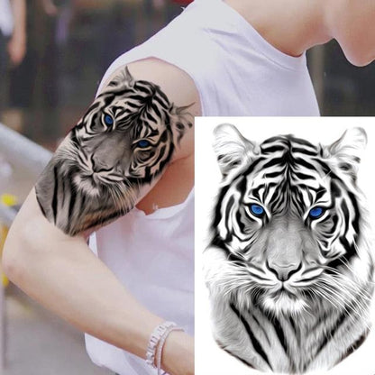 Fashion Temporary Sticker Tiger Tattoo Waterproof Removable Realistic Body Tatoo For Mens
