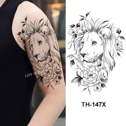 Fashion Temporary Sticker Tiger Tattoo Waterproof Removable Realistic Body Tatoo For Mens