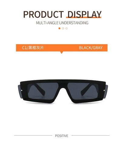 Fashion Trendy Chunky Frame 90s Rectangle Popular & Unique Square Small Sunglasses For Women & Men Rectangle Personalized Sun Glasses Design Outdoor Decent Shades Eyewear