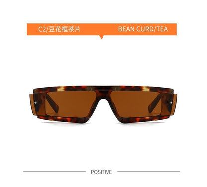 Fashion Trendy Chunky Frame 90s Rectangle Popular & Unique Square Small Sunglasses For Women & Men Rectangle Personalized Sun Glasses Design Outdoor Decent Shades Eyewear
