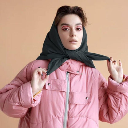 Fashion Winter Light Soft Warm Puffer Neckerchief Puff Neck Scarf Lightweight Head Wrap Headscarf Scarf Triangle Shawl Hood Scarf Puffy For Women