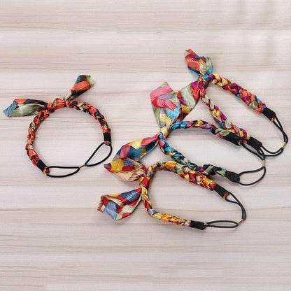 Fashion Women Chiffon Floral Bowknot Braid Headbands Ladies Girl Rabbit Ears Hairband Elastic Banana Leaf Beach Gorgeous Hair Accessories For Women