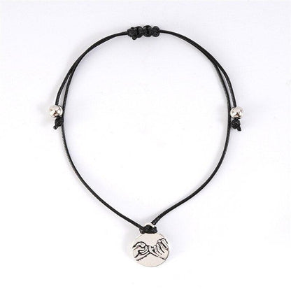 Fashion Women Pinky Promise Couple Bracelet Pinky Swear Friendship Pinky Promise Charm Best Friend Distance Matching Friendship Bracelets Gift For Friend Mother Couple Family Women Teen Girls