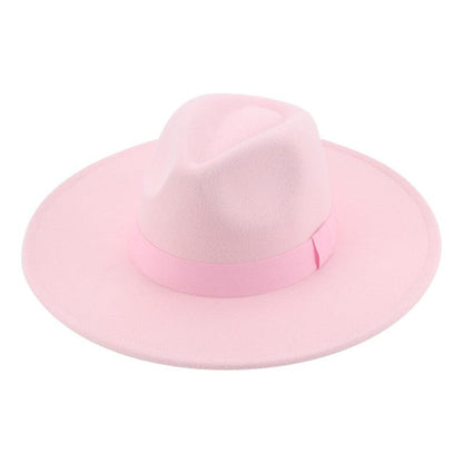 Fashionable Fedora Hats Women Wide Brim Dress Caps  Women's Fedora Hats Elegant Wide Brim Fedora Hat  Wedding Men Hat Warm Retro Style Belt 56-58cm