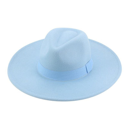 Fashionable Fedora Hats Women Wide Brim Dress Caps  Women's Fedora Hats Elegant Wide Brim Fedora Hat  Wedding Men Hat Warm Retro Style Belt 56-58cm