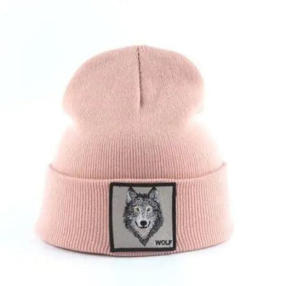 Fashionable Warm Animal Theme Wolf Knitted Unisex Beanies For Women Soft And Comfortable Beanies For Winter And Autumn