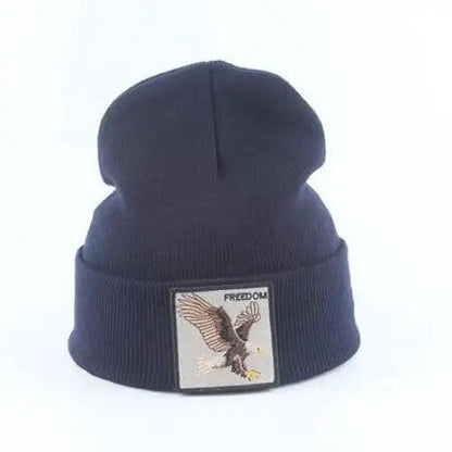 Fashionable Warm Animal Theme Wolf Knitted Unisex Beanies For Women Soft And Comfortable Beanies For Winter And Autumn