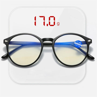 Fashionable Women And Men Round Reading Glasses Fashion Ultra Light Anti Blue Light Eyeglasses Unisex Stylish Eyeglasses Glasses Clear Lens Diopters +1+1.5+2+2.5+3+3.5+4