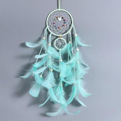Feather Crafts Dream Catcher Brown Wind Chimes Handmade Christmas Net Handmade Wall Hanging Home Decor Dream Catcher With Feathers For Wall Hanging Car Home Balcony Decorations
