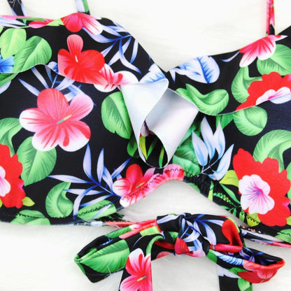 Female Two Piece Swimsuit Low Waist Bikini Floral Printing Swimwear Push Up Bathing Suit  Detachable Padded Push Up Striped Bikini Set Two Piece Swimsuit Ladies Vintage Lace Bikini Sets Beach Swimwear