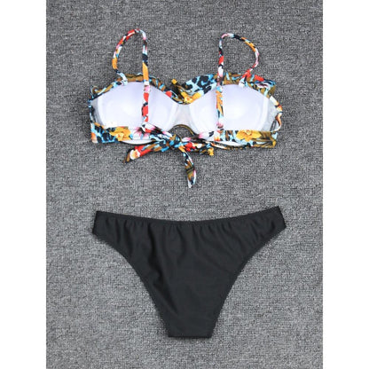 Female Two Piece Swimsuit Low Waist Bikini Floral Printing Swimwear Push Up Bathing Suit  Detachable Padded Push Up Striped Bikini Set Two Piece Swimsuit Ladies Vintage Lace Bikini Sets Beach Swimwear
