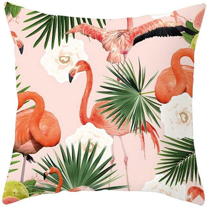 Flamingo Cushion Cover Decor Cushion Case Elegant Tropical Flamingo Pillow Covers Decorative Cotton Linen Square Pillow Cases Cushion Cover Home Decor Car Cushion Cover Pink Pillow Case