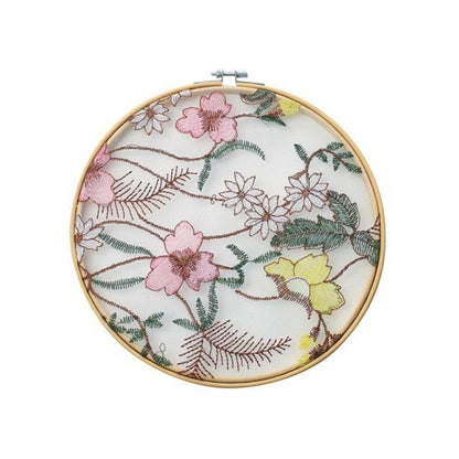 Flat Round Net Embroider Display Stand Net Yarn Wedding Ornaments Wall Hanging Decors Hot Decor for Living Room or Bedroom Unique Wall Art
