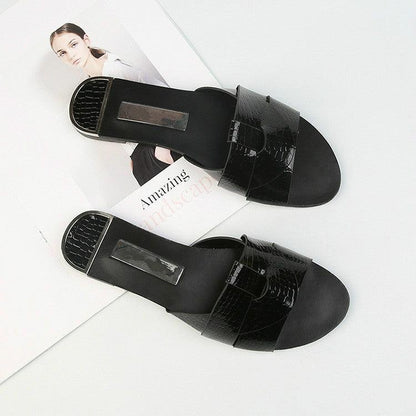 Flat Women Shoes Summer Candy Color Leather Fashion Sandals Open Toe Wear Casual Flip Flops Slip On Comfortable Womens Loafers Women's Flats Elegant Shoes