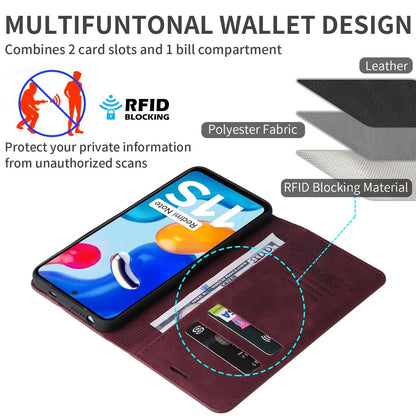Flip Leather RFID Blocking Wallet Case For Xiaomi Redmi Note 11 10 9 8 7 10C 10A 9 9A 9C 9T 8 Xiaomi Poco X3 X4 NFC M3 M4 Pro F3 Magnetic Leather Wallet Card Slots Phone Case Flip Bumper Protective Cover