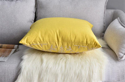 Floral Embroidered Throw Pillow Covers Cotton Pillowcase Sofa Couch For Home Decor Embroidery Throw Pillow Covers Square Cushion Case Modern Cushion Cover Square Pillowcase Decoration for Sofa Bed Chair Car 50x50cm