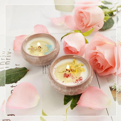 Flower Aromatherapy Candle Soy Wax Home Decorative Scented Candles  Portable Travel Jar Aromatherapy Candles Set Used for Stress Relief in Bath Yoga Sleep Ideal for Thanksgiving Christmas Birthday Wedding Party Home Decoration Aroma Candles
