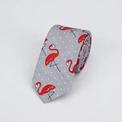Flower Theme Cotton Slim Men Necktie Casual Business Design Skinny Necktie Floral Print Party Necktie For Men