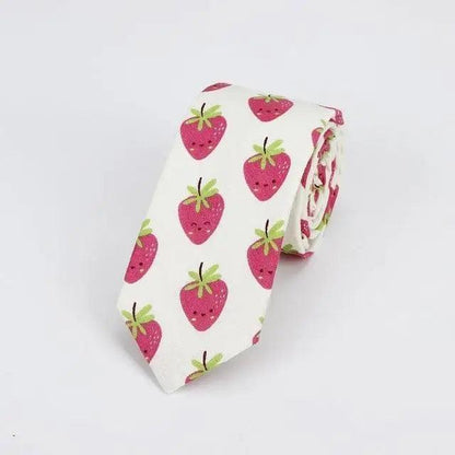 Flower Theme Cotton Slim Men Necktie Casual Business Design Skinny Necktie Floral Print Party Necktie For Men