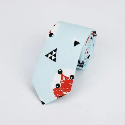 Flower Theme Cotton Slim Men Necktie Casual Business Design Skinny Necktie Floral Print Party Necktie For Men
