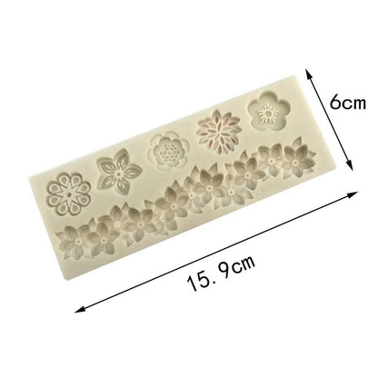 Flowers Silicone Mold Cake Circumference Flower Bunch Mold Soft Candy Mould Rose Beautiful Daisy Rose Leaf And Mini Flowers Candy Silicone Eco Friendly Mold