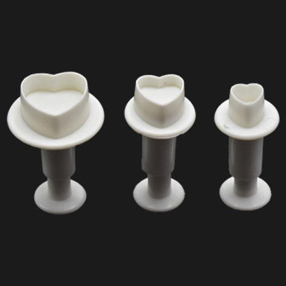 Fondant Cake Cookie Cutter Embossed Ejector Stamp Plunger Mold Kitchen Baking Cake Decorating Tools  Heart Shaped Cookie Mold Hand Press Cookie Dessert Cutter Pastry Decoration Tool Mooncake Maker