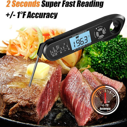 Food Kitchen Digital Meat BBQ Thermometer Dual Probe Design Waterproof Cooking Tools Instant Read Food Thermometer with Alarm and Calibration Function Waterproof Cooking Thermometer for Grilling Baking BBQ Candy Milk