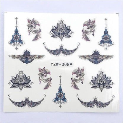 Fox Wolf Animal 3D Embossed Nail Sticker Flower Adhesive Manicure Slider Nail Art Tips Decorations Decals Manicure Design Golden Firework Star Accessories Heart Nail Art Stickers Glitter Decals Love Nail Sequins Laser Heart Nail