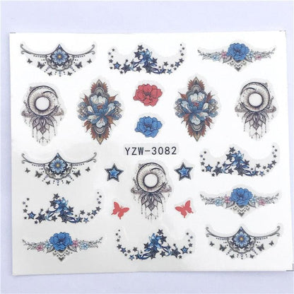 Fox Wolf Animal 3D Embossed Nail Sticker Flower Adhesive Manicure Slider Nail Art Tips Decorations Decals Manicure Design Golden Firework Star Accessories Heart Nail Art Stickers Glitter Decals Love Nail Sequins Laser Heart Nail