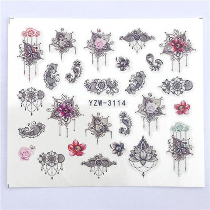 Fox Wolf Animal 3D Embossed Nail Sticker Flower Adhesive Manicure Slider Nail Art Tips Decorations Decals Manicure Design Golden Firework Star Accessories Heart Nail Art Stickers Glitter Decals Love Nail Sequins Laser Heart Nail