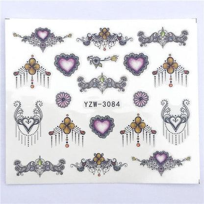 Fox Wolf Animal 3D Embossed Nail Sticker Flower Adhesive Manicure Slider Nail Art Tips Decorations Decals Manicure Design Golden Firework Star Accessories Heart Nail Art Stickers Glitter Decals Love Nail Sequins Laser Heart Nail