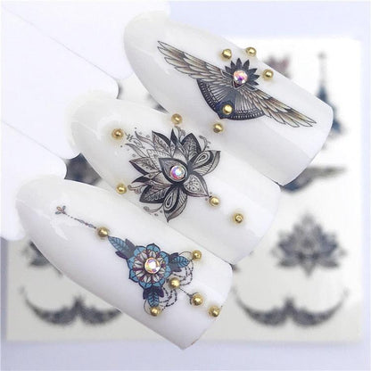Fox Wolf Animal 3D Embossed Nail Sticker Flower Adhesive Manicure Slider Nail Art Tips Decorations Decals Manicure Design Golden Firework Star Accessories Heart Nail Art Stickers Glitter Decals Love Nail Sequins Laser Heart Nail