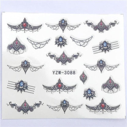 Fox Wolf Animal 3D Embossed Nail Sticker Flower Adhesive Manicure Slider Nail Art Tips Decorations Decals Manicure Design Golden Firework Star Accessories Heart Nail Art Stickers Glitter Decals Love Nail Sequins Laser Heart Nail