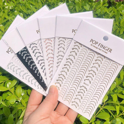 French Rose Gold Striping Tape Nail Design Stripe Lines Geometry 3D Sticker for Nails Gel Polish Sticker Decals for Manicuring Decorations Manicure Stickers Decals Silver Strip Line Nail Decal Self-Adhesive 3D Wave Decal Decoration Metallic Curve Design