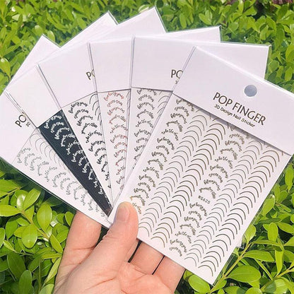 French Rose Gold Striping Tape Nail Design Stripe Lines Geometry 3D Sticker for Nails Gel Polish Sticker Decals for Manicuring Decorations Manicure Stickers Decals Silver Strip Line Nail Decal Self-Adhesive 3D Wave Decal Decoration Metallic Curve Design