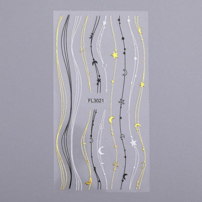 French Rose Gold Striping Tape Nail Design Stripe Lines Geometry 3D Sticker for Nails Gel Polish Sticker Decals for Manicuring Decorations Manicure Stickers Decals Silver Strip Line Nail Decal Self-Adhesive 3D Wave Decal Decoration Metallic Curve Design