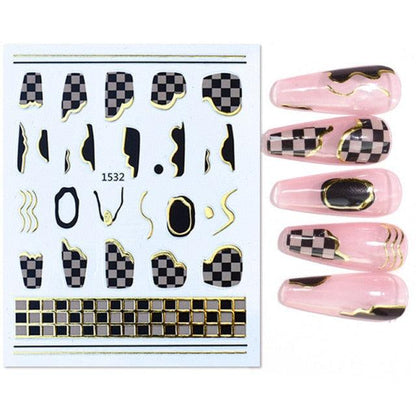 French Rose Gold Striping Tape Nail Design Stripe Lines Geometry 3D Sticker for Nails Gel Polish Sticker Decals for Manicuring Decorations Manicure Stickers Decals Silver Strip Line Nail Decal Self-Adhesive 3D Wave Decal Decoration Metallic Curve Design