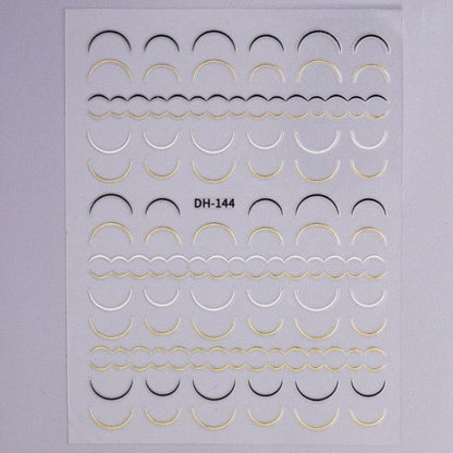 French Rose Gold Striping Tape Nail Design Stripe Lines Geometry 3D Sticker for Nails Gel Polish Sticker Decals for Manicuring Decorations Manicure Stickers Decals Silver Strip Line Nail Decal Self-Adhesive 3D Wave Decal Decoration Metallic Curve Design