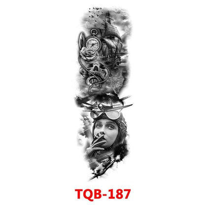 Full Arm Large Size Sleeve Temporary Sticker Dragon Tattoo Waterproof Body Art Realistic 3D Design For Mens