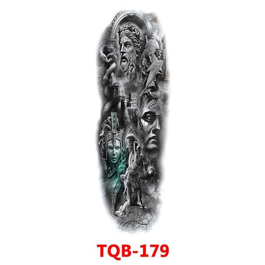 Full Arm Large Size Sleeve Temporary Sticker Dragon Tattoo Waterproof Body Art Realistic 3D Design For Mens