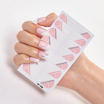 Full Cover Nail Stickers Nail Polish Nail Decoration Nails Sticker Designer Self Adhesive Nail Sticker Creative Nail Art Sticker Sticker Nail Decorations Accessories Metal Curve Stripe Lines Design Letter Nail Sticker Adhesive Decoration Template