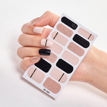 Full Cover Nail Stickers Nail Polish Nail Decoration Nails Sticker Designer Self Adhesive Nail Sticker Creative Nail Art Sticker Sticker Nail Decorations Accessories Metal Curve Stripe Lines Design Letter Nail Sticker Adhesive Decoration Template