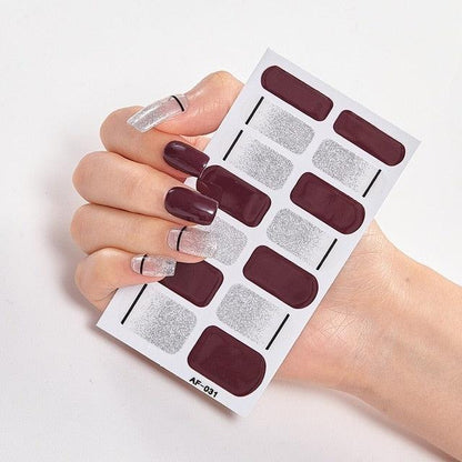Full Cover Nail Stickers Nail Polish Nail Decoration Nails Sticker Designer Self Adhesive Nail Sticker Creative Nail Art Sticker Sticker Nail Decorations Accessories Metal Curve Stripe Lines Design Letter Nail Sticker Adhesive Decoration Template