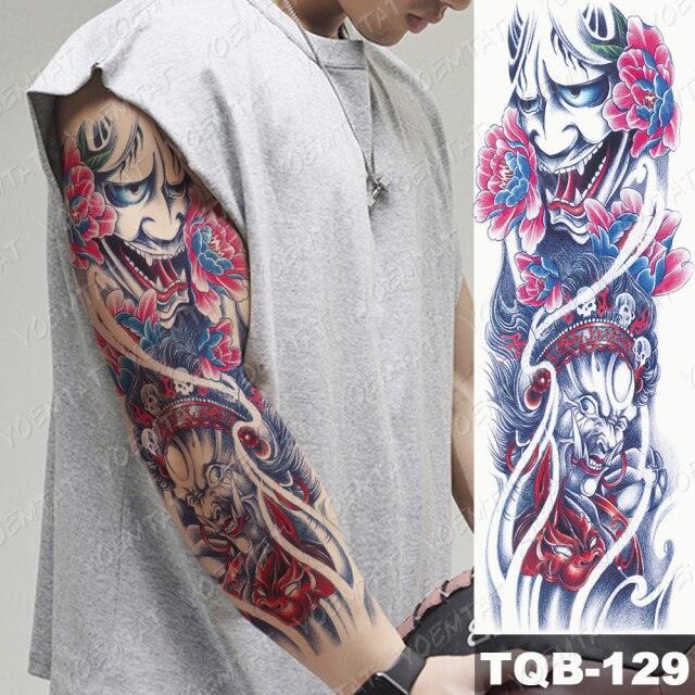 Full Women Man Realistic Waterproof Temporary Tattoo Tiger Stickers Luxury Big Design For Arm Thigh